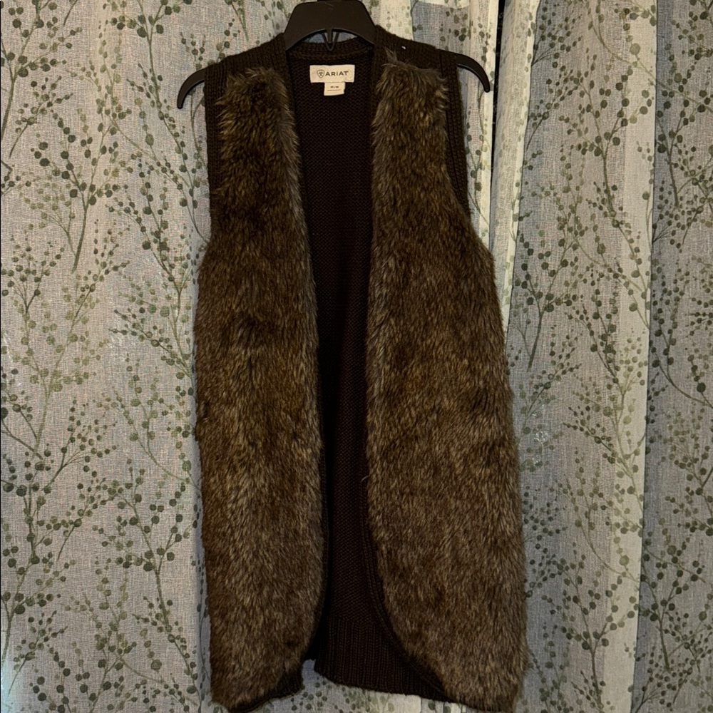 Ariat Brown Faux Fur Vest